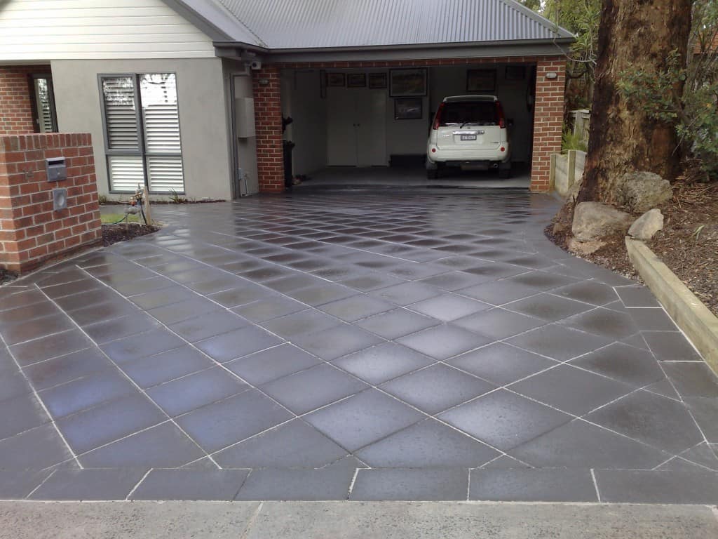Driveways Paving Melbourne Grey Diamond Concrete Tiles
