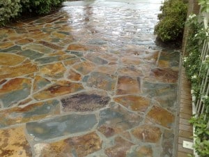 crazy paving slate driveway landscaping