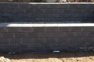 brick wall grey landscaping retaining